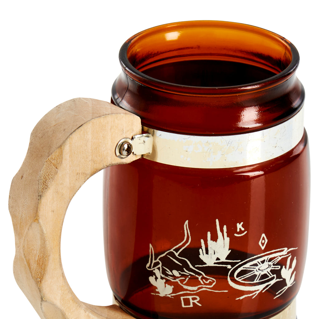 Amber Glass Cowboy Mug Set