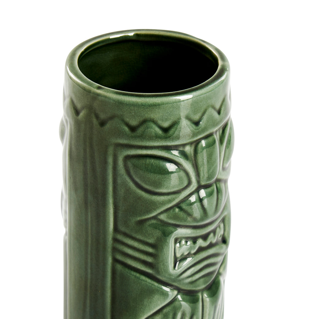 Green Tiki Ceramic Cup Set