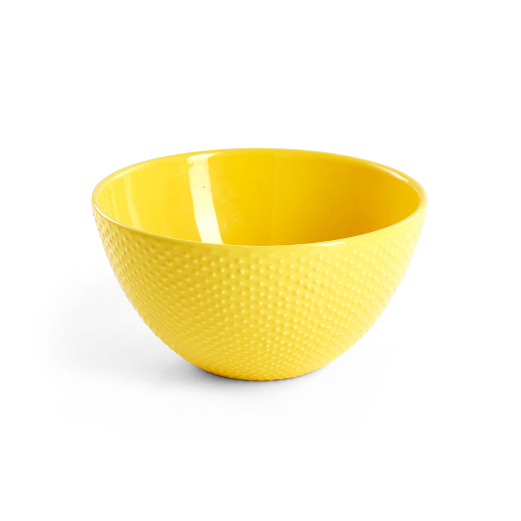 Yellow Bowl w/ Textured Dots