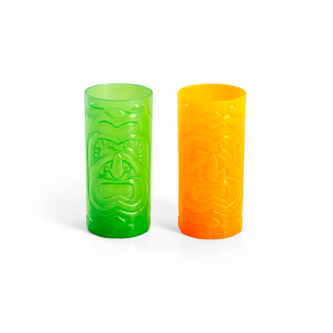 Green and Orange Tiki Glasses