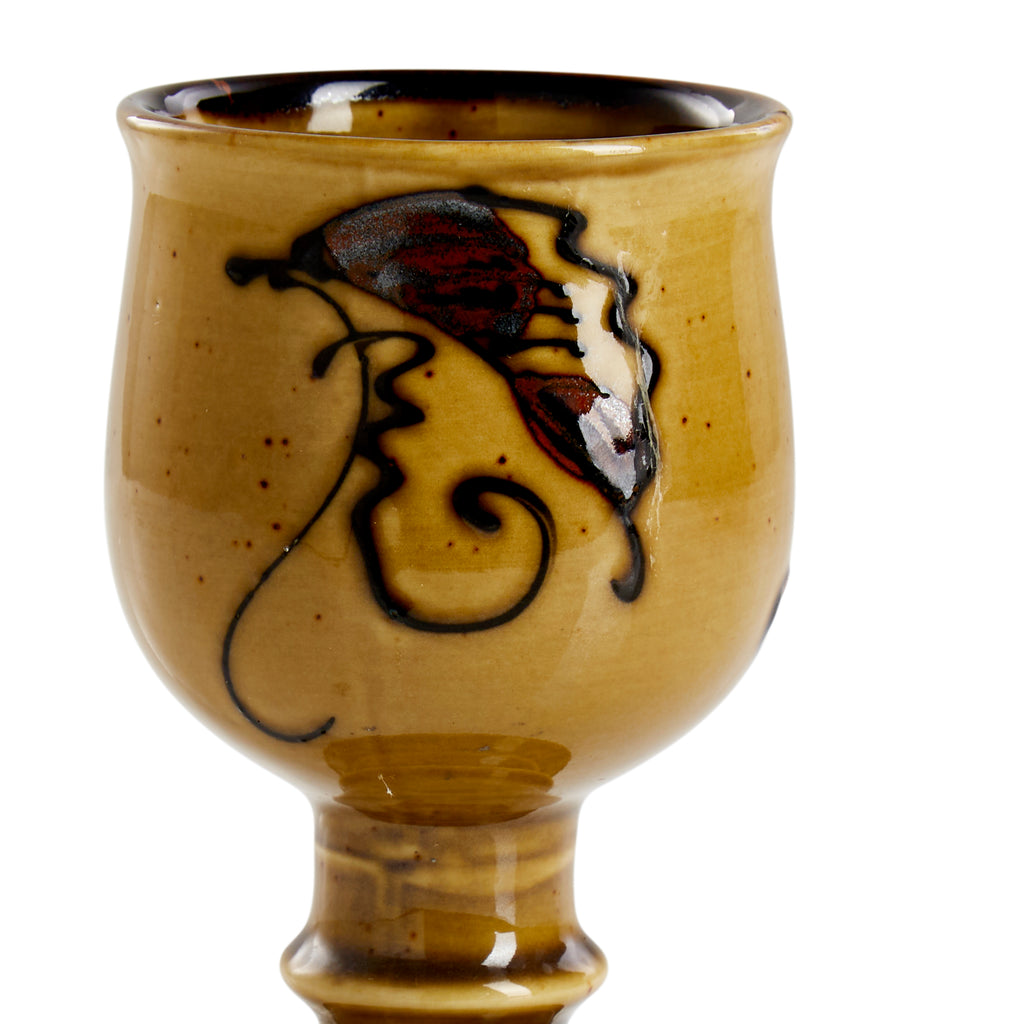 Brown Ceramic Goblet
