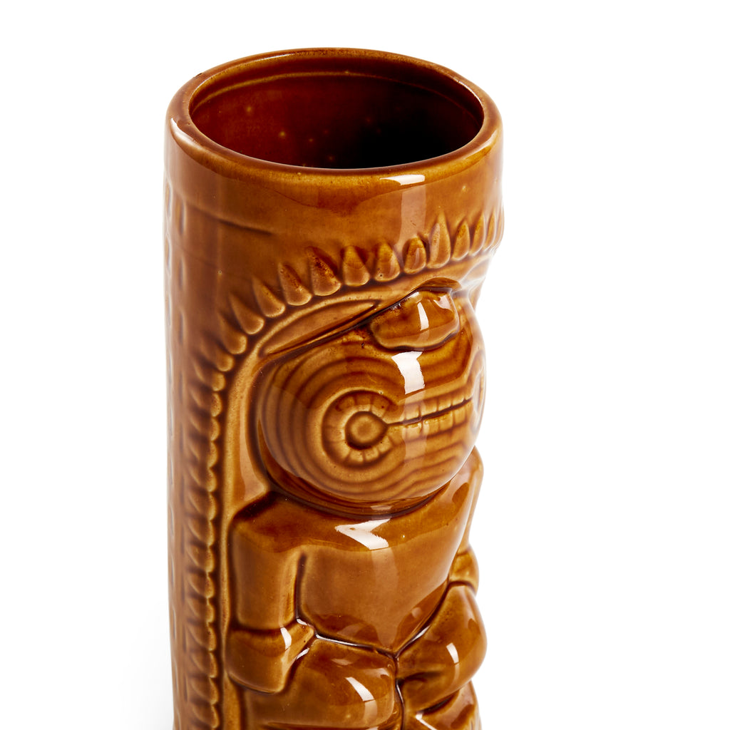 Brown Tiki Men Ceramic Cup Set