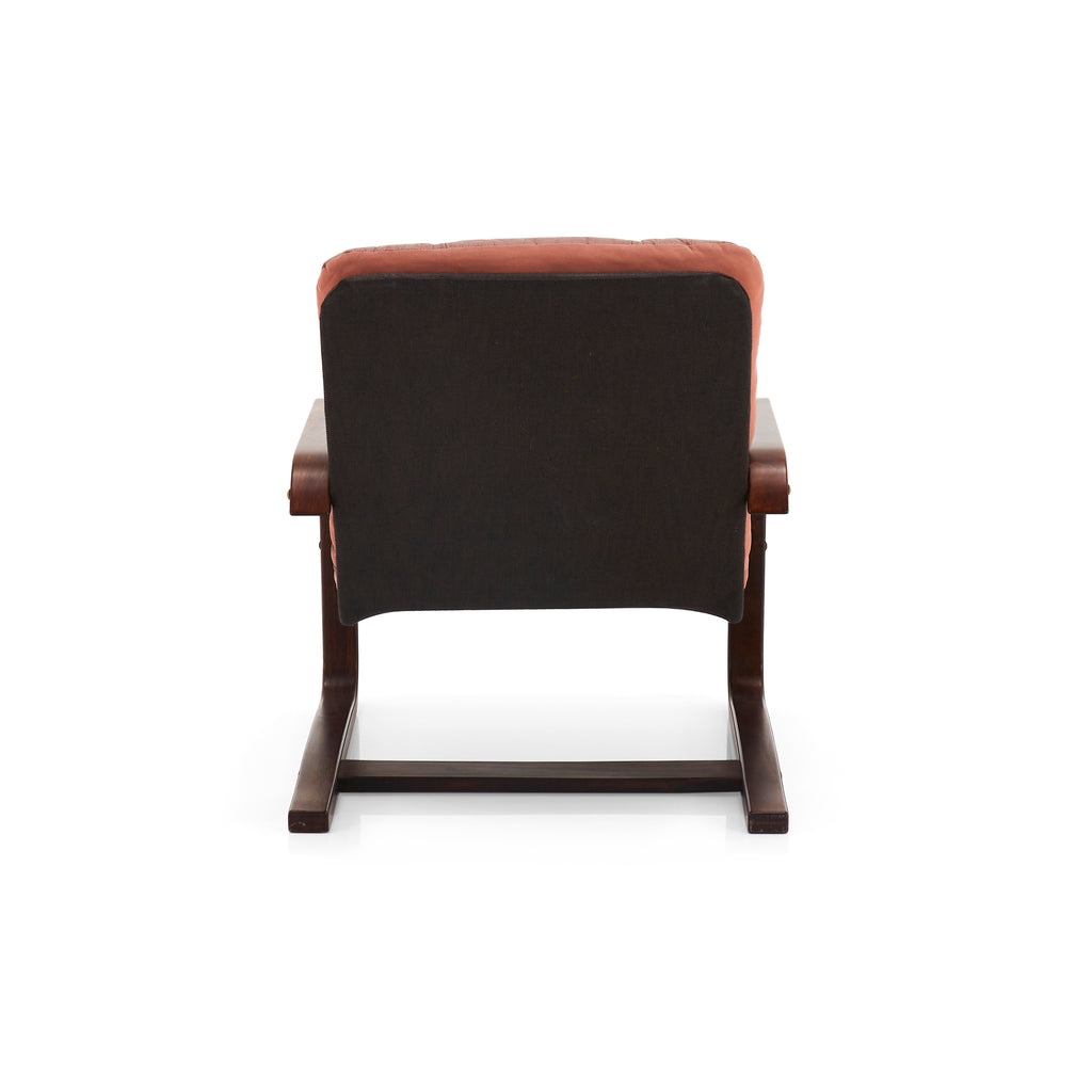 Bentwood Armchair with Red Leather Cushions