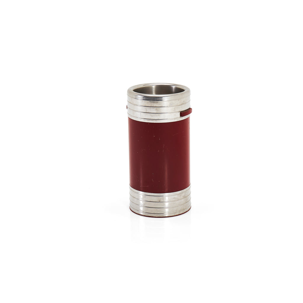 Red Cylinder Standing Ashtray
