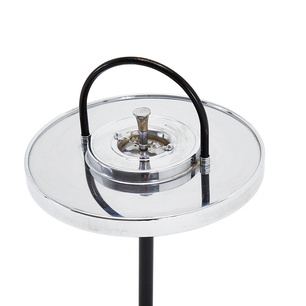 Standing Ashtray With Saucer and Handle