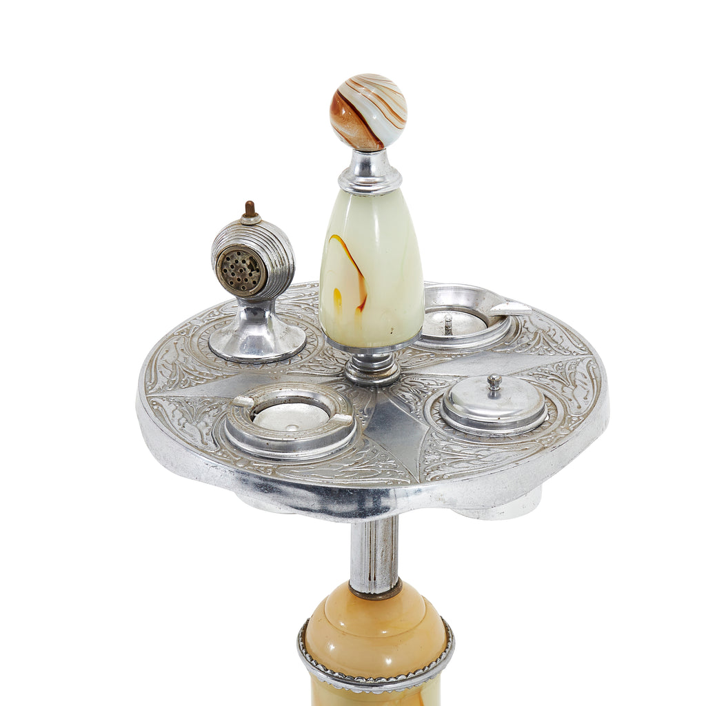 Silver Decorative Light-Up Standing Ashtray