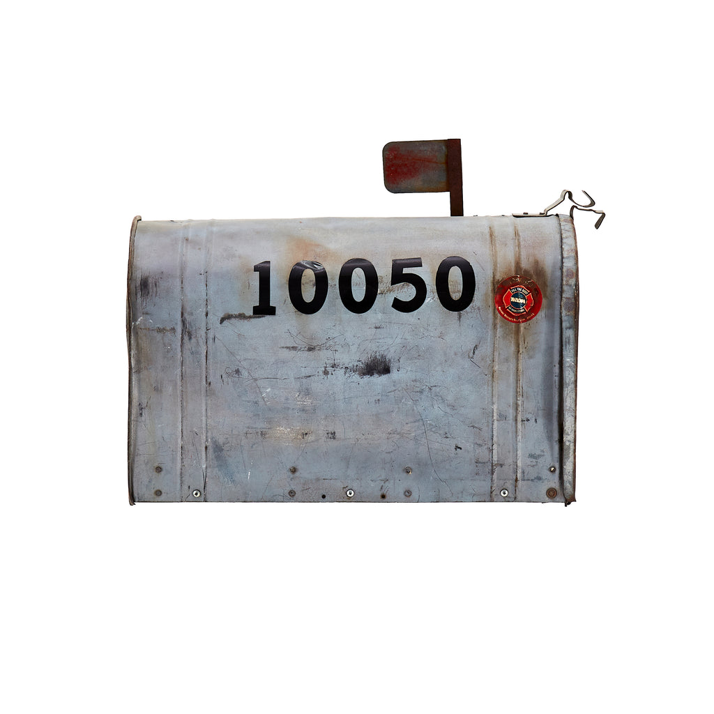Silver Mailbox With Address Marks