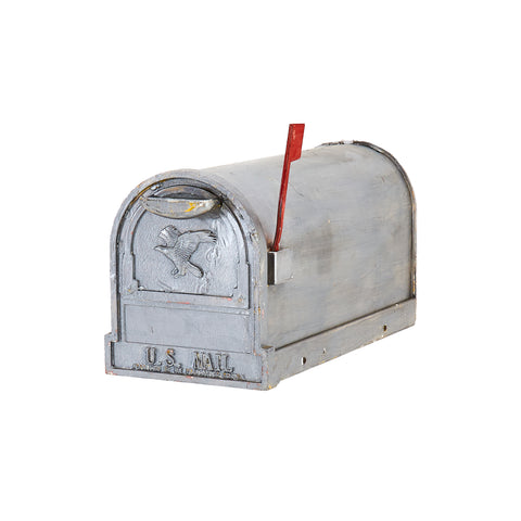 Silver Painted US Mail Marked Mailbox