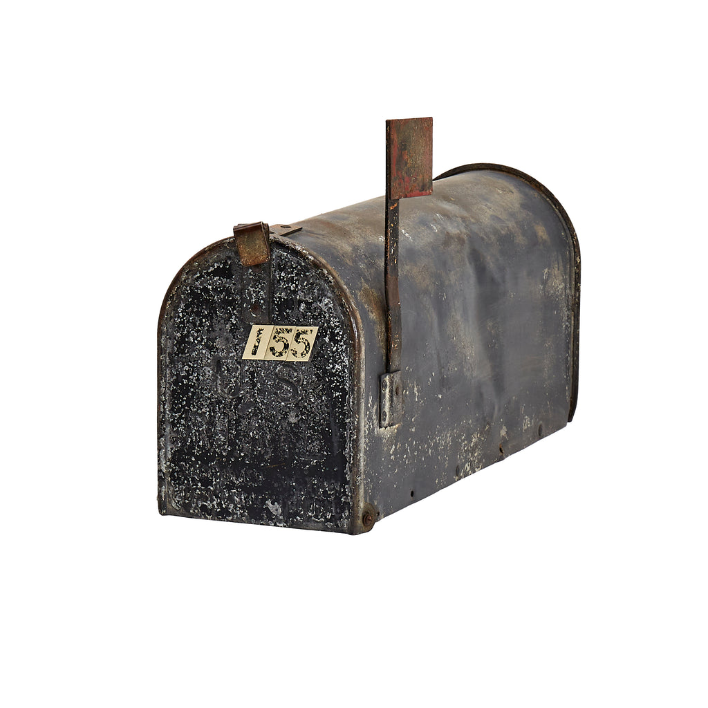 Black Speckled and Rusted Mailbox