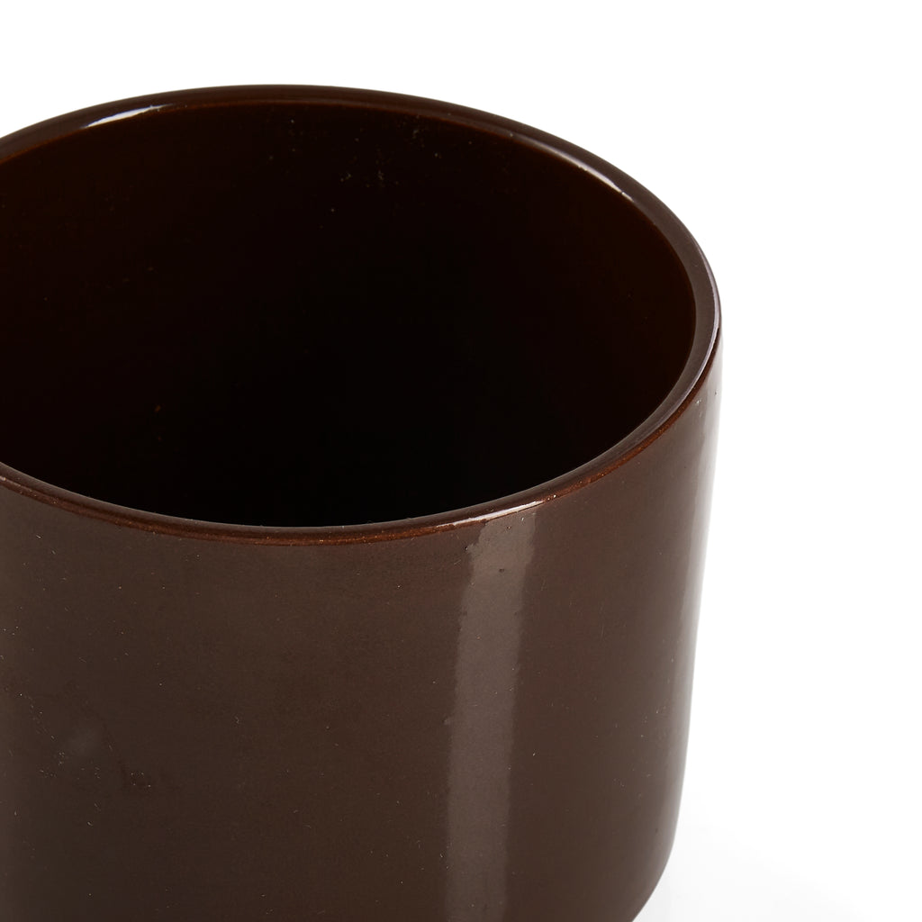 Small Dark Brown Ceramic Planter
