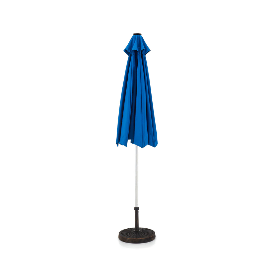Blue Patio Umbrella and Base