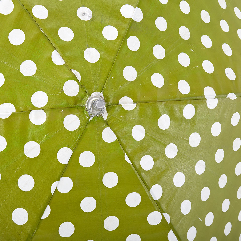 Green Polka Dot Patio Umbrella with Base