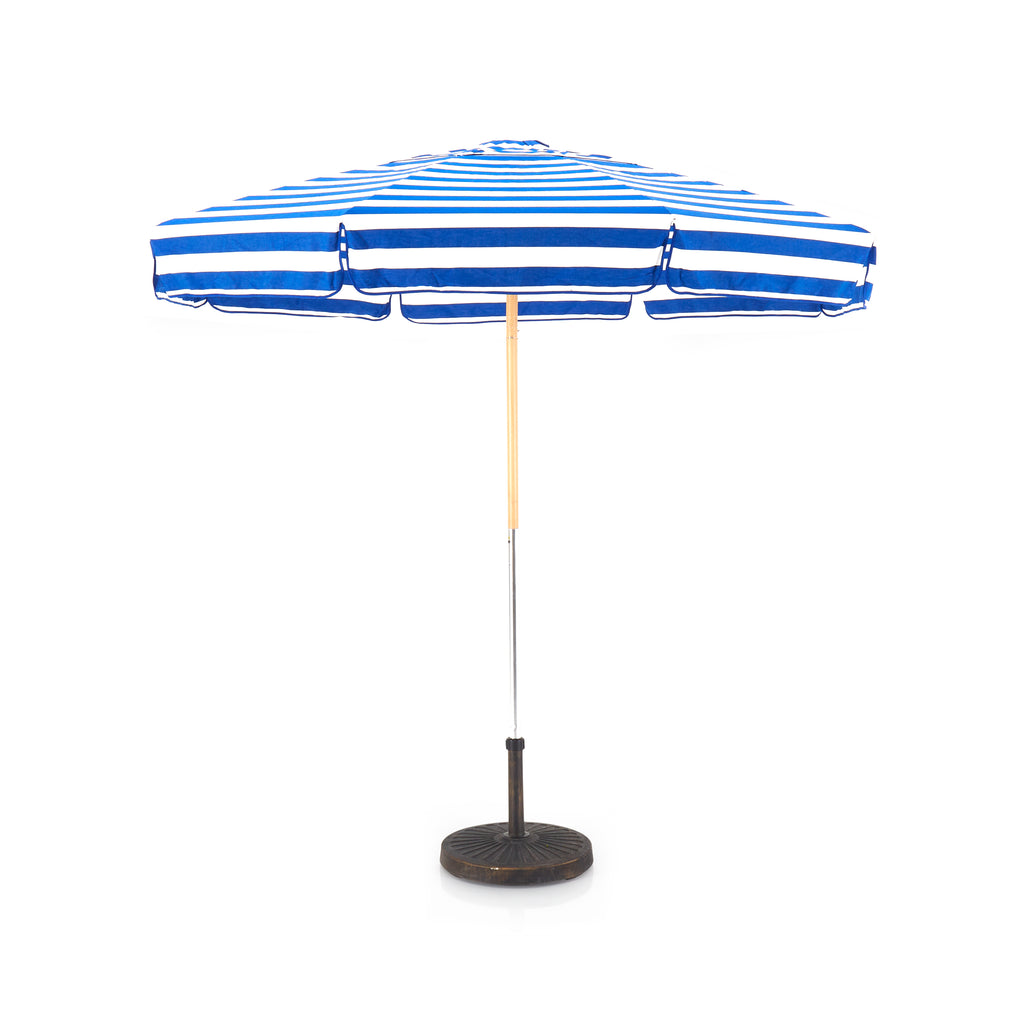 Blue and White Striped Patio Umbrella