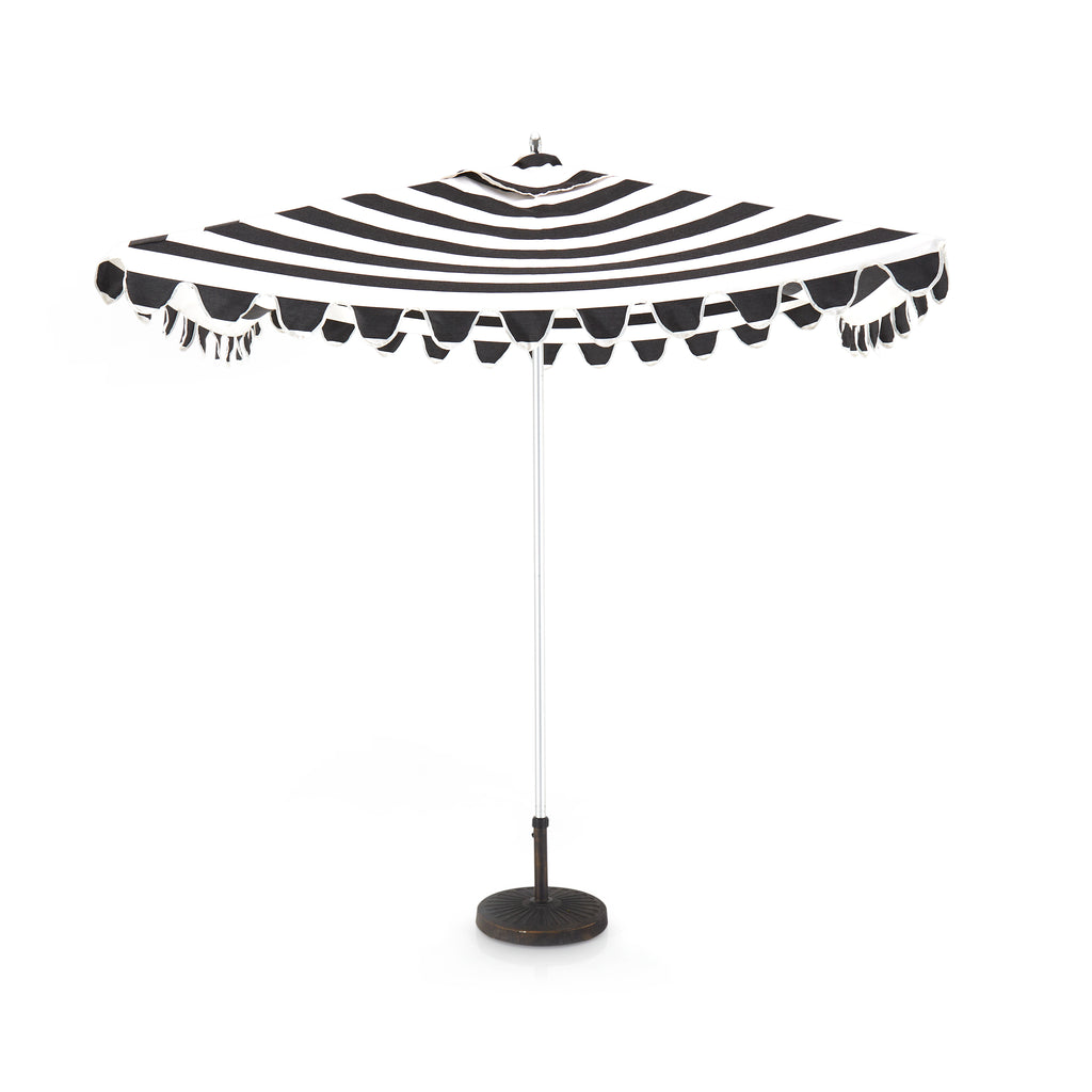 Black and White Umbrella with Stand