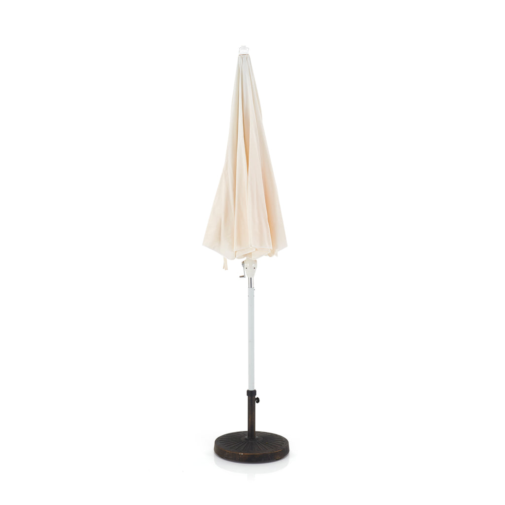 Solid White Patio Umbrella with Base