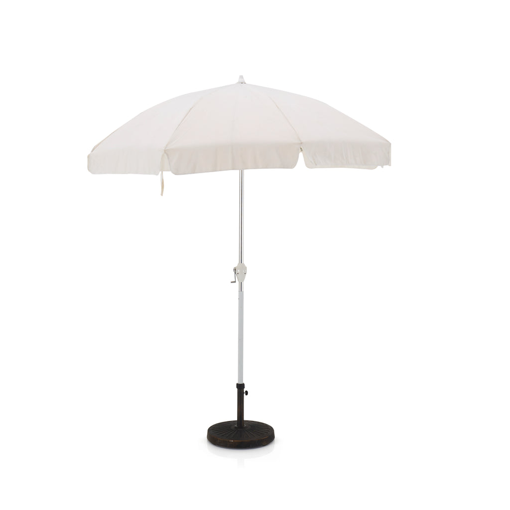Solid White Patio Umbrella with Base