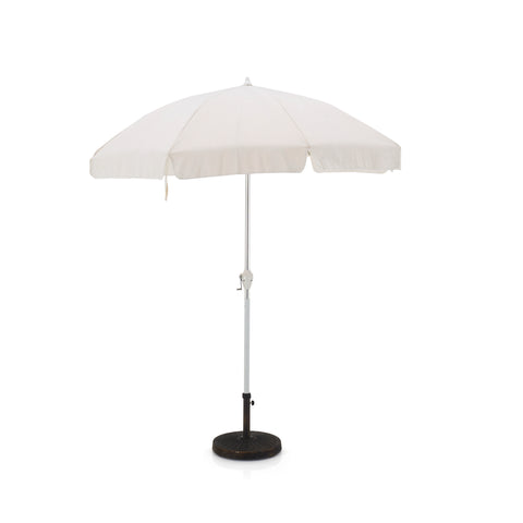 Solid White Patio Umbrella with Base