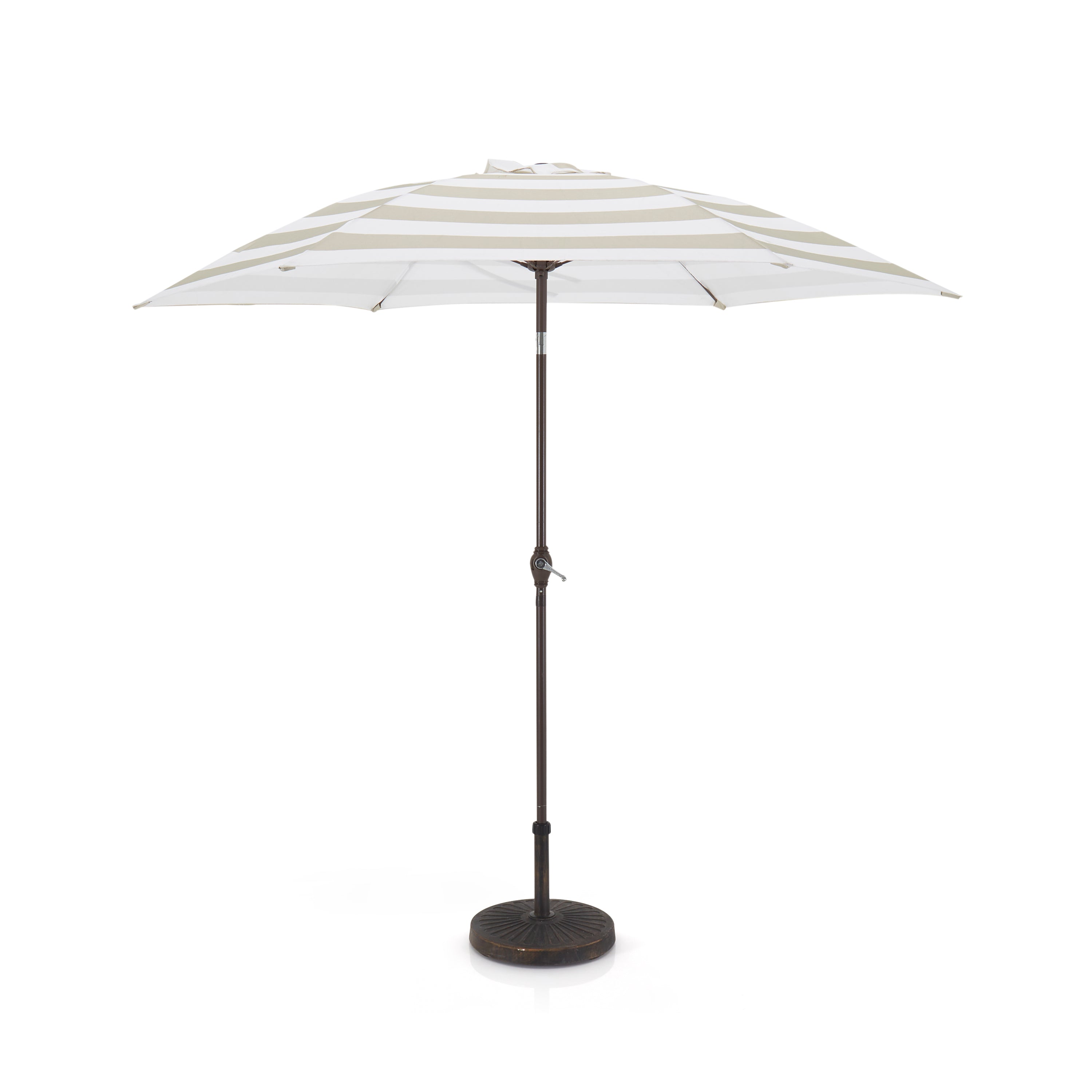 grey and white patio umbrella Gray and White Striped Patio Umbrella