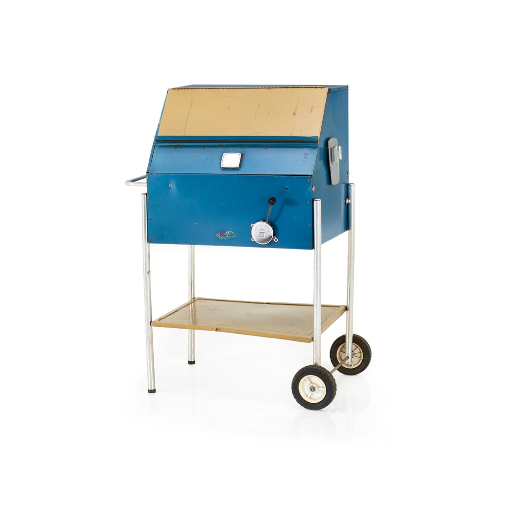 Blue and Yellow Cart Grill