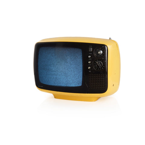Panasonic Rounded Yellow Retro TV with Knobs