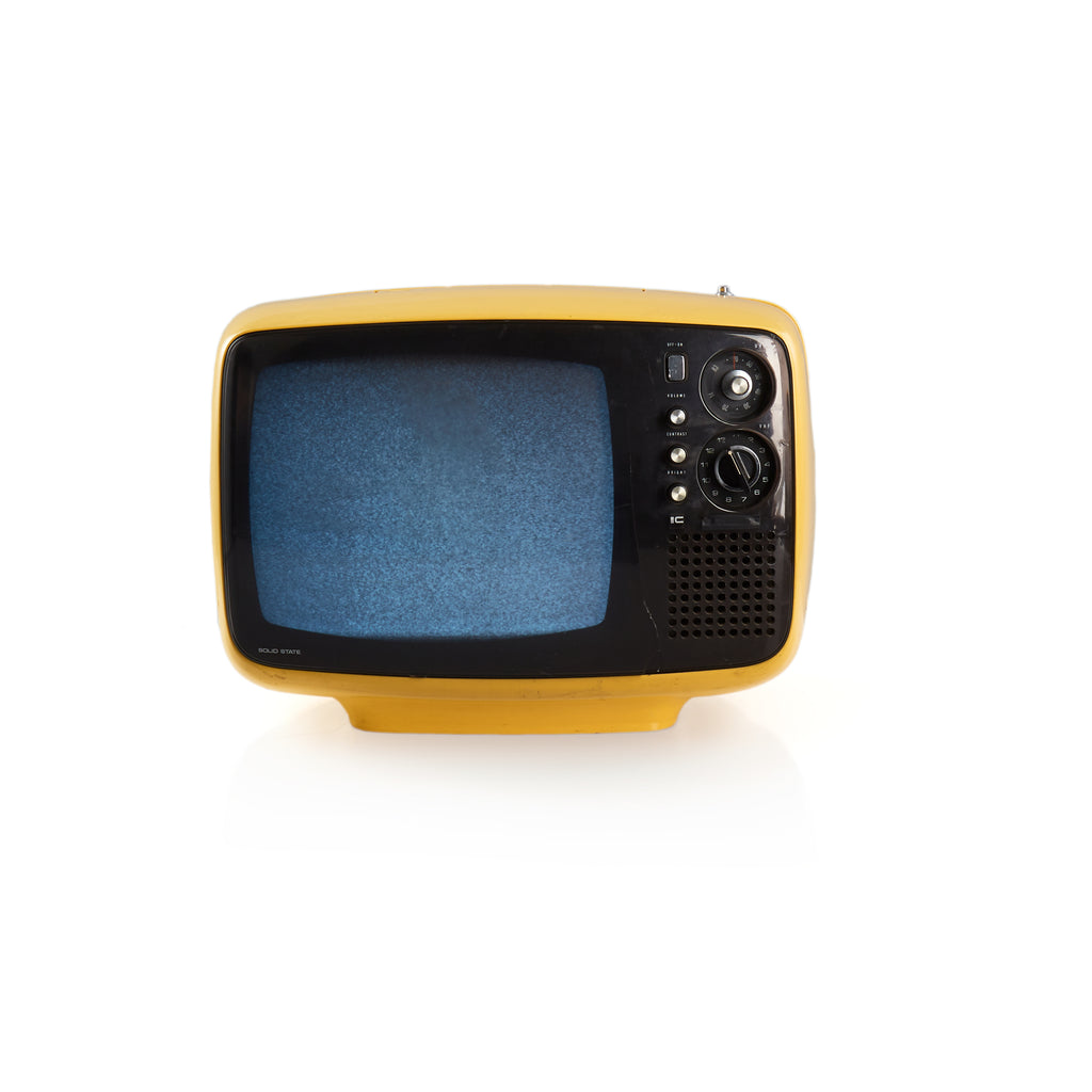 Panasonic Rounded Yellow Retro TV with Knobs