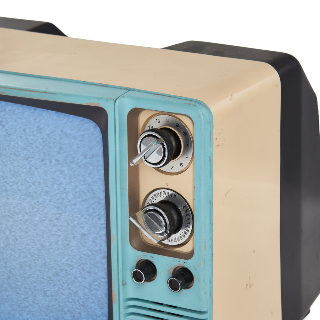 Vintage White & Light Blue TV