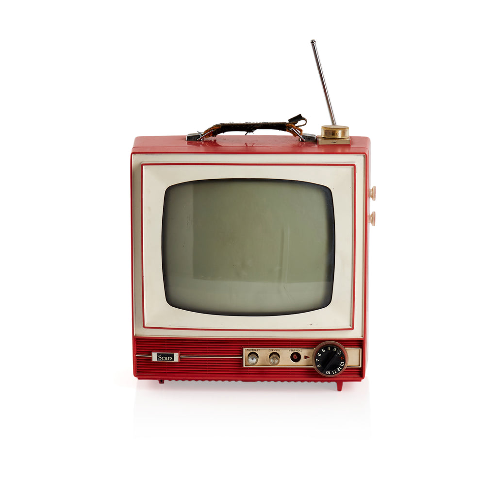 Vintage Red Sears Red and White TV