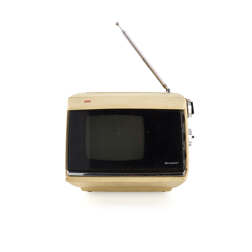 Beige Sharp Portable Television