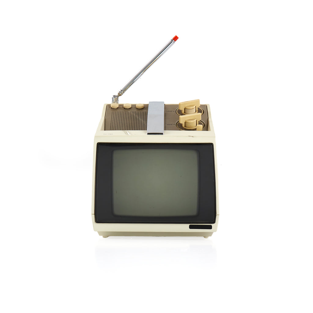 Cream Portable Television