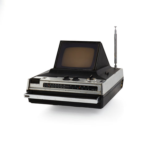 Vintage Little Box ANALOG 1980's RCA Box 9" Portable TV AER-097Y  B&W Black Prop