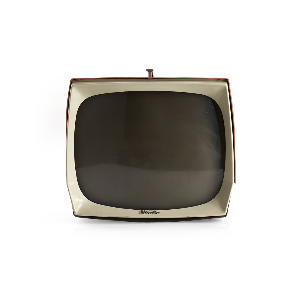 Silvertone Terracotta and Cream Television