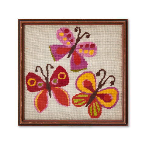 1148 (A+D) Needlepoint Butterflies Pink