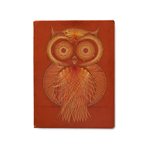Orange Vintage Owl String Art