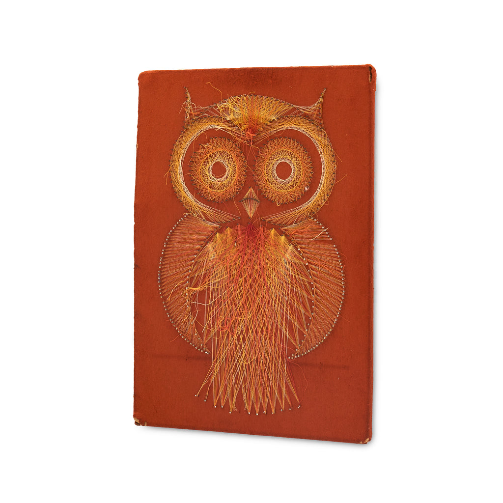 Orange Vintage Owl String Art