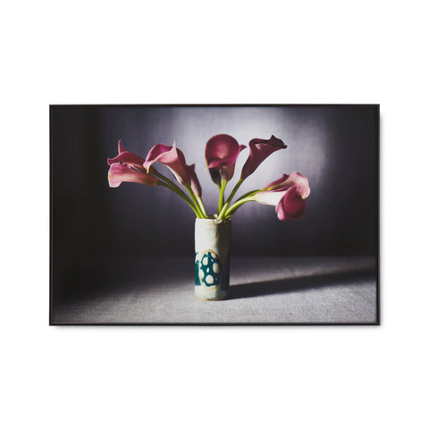 1234 (A+D) Purple Calla Lily Blue White Vase