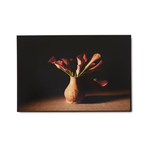 1227 (A+D) Peach Calla Lily Pottery Vase