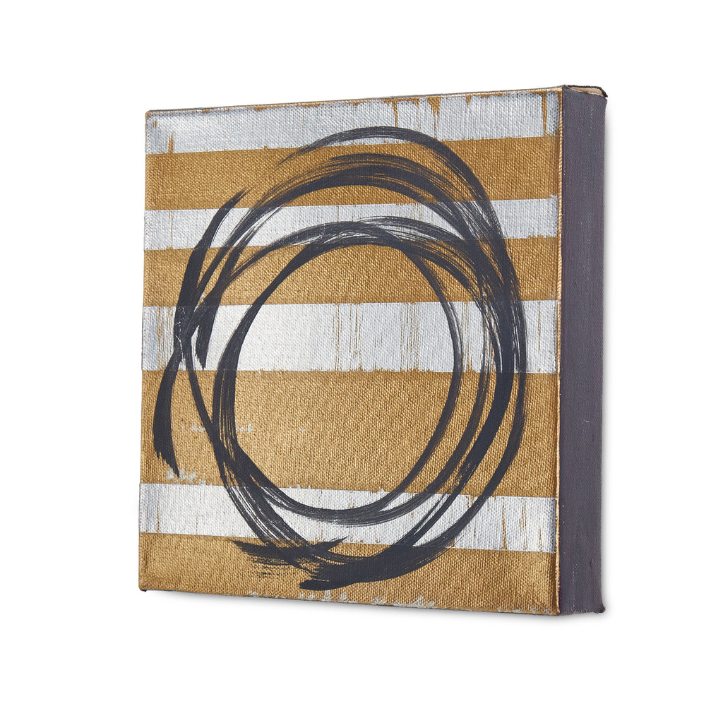 0663 (A+D) Gold Silver Gray Circles E (8" x 8")