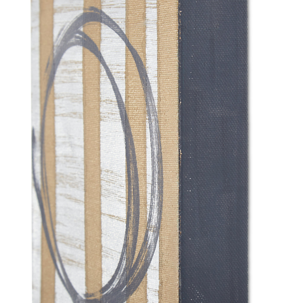 0664 (A+D) Gold Silver Gray Circles F (8" x 8")