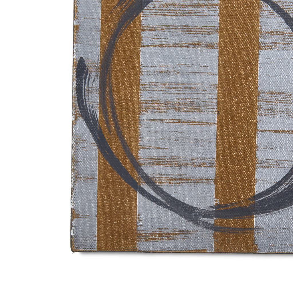 0664 (A+D) Gold Silver Gray Circles F (8" x 8")