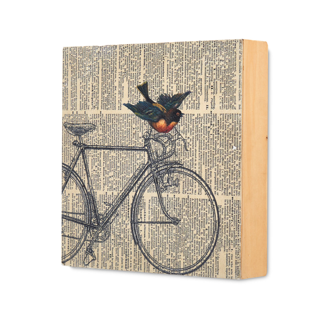 0123 (A+D) Bicycle Bird (8" x 8")