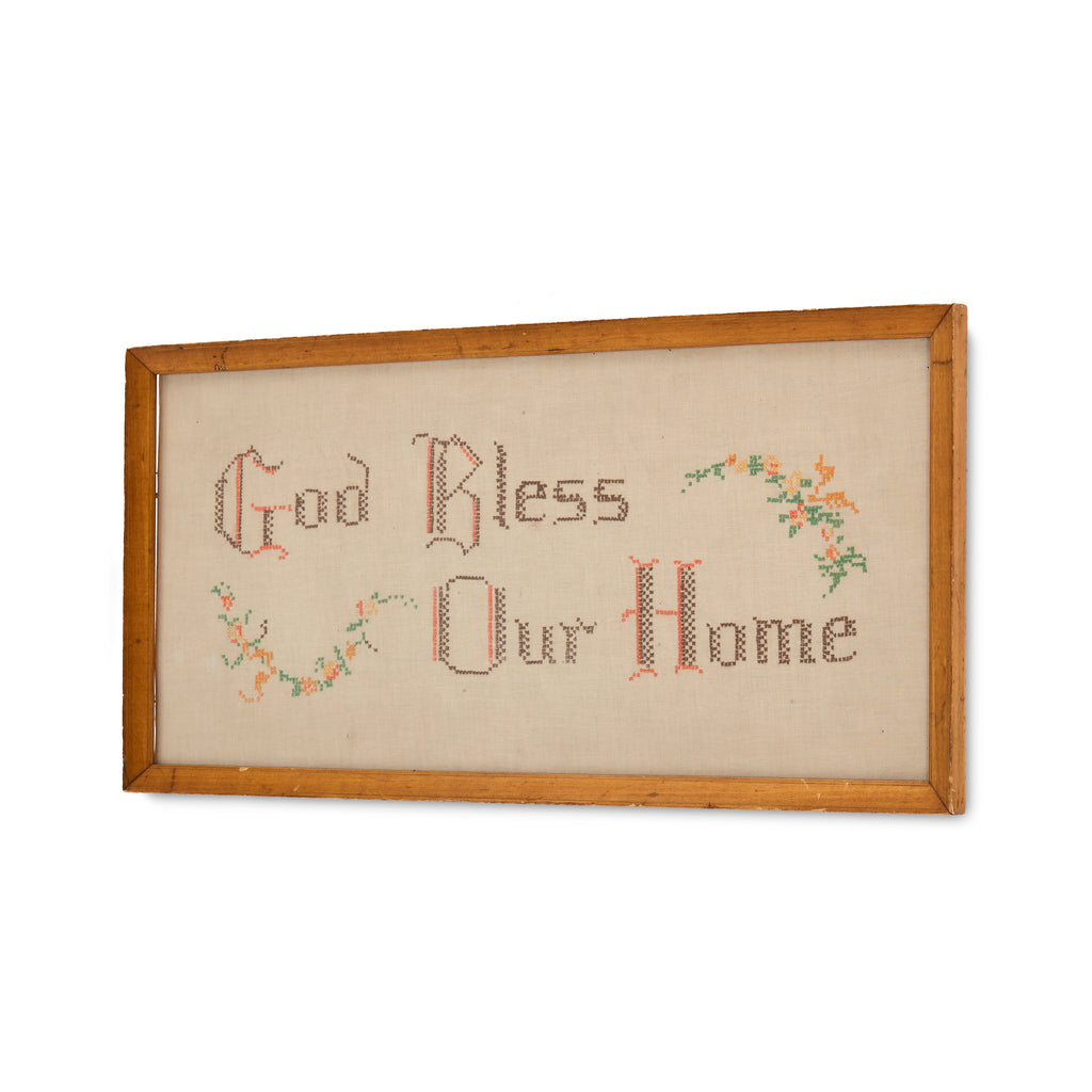 Bless Our Home Cross Stitch Framed Art
