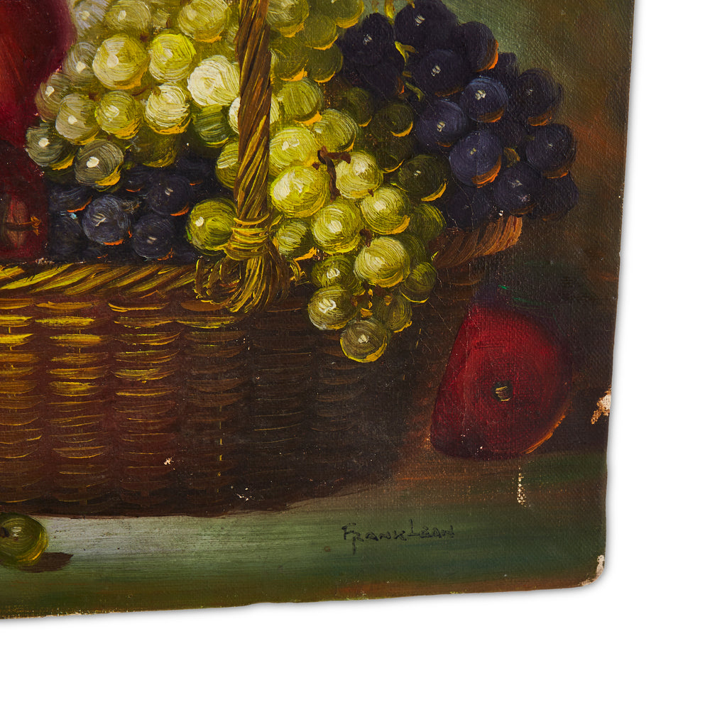 Fruit Still-Life Painting on Worn Canvas