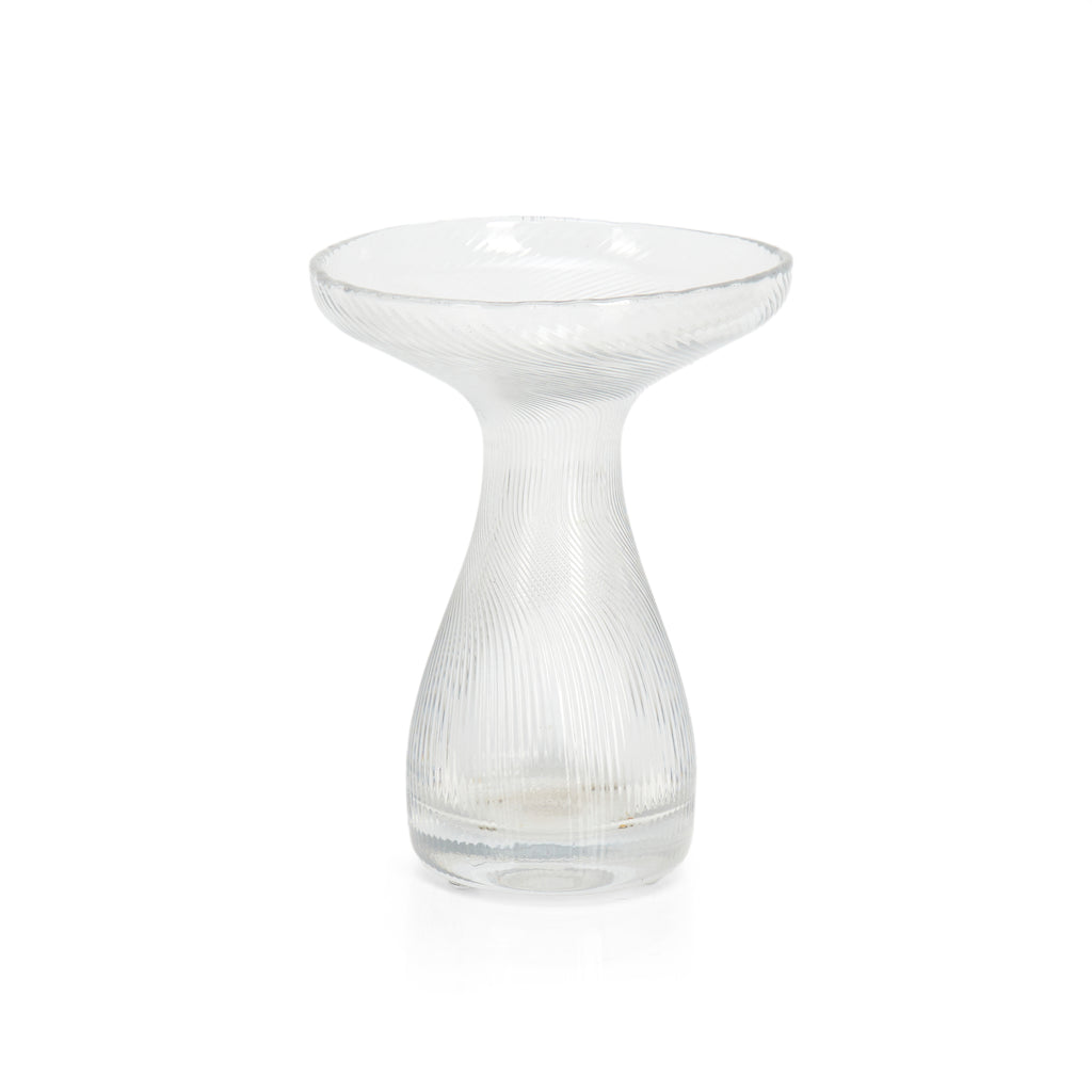 Glass Swirl Wide Mouth Vase