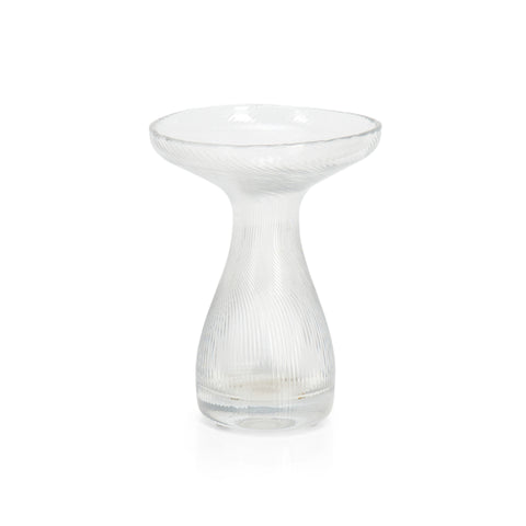 Glass Swirl Wide Mouth Vase