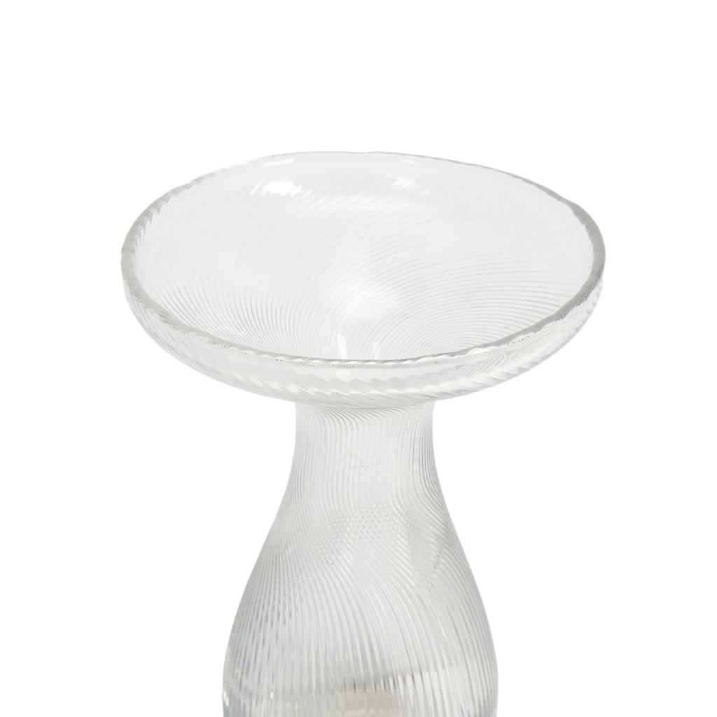 Glass Swirl Wide Mouth Vase