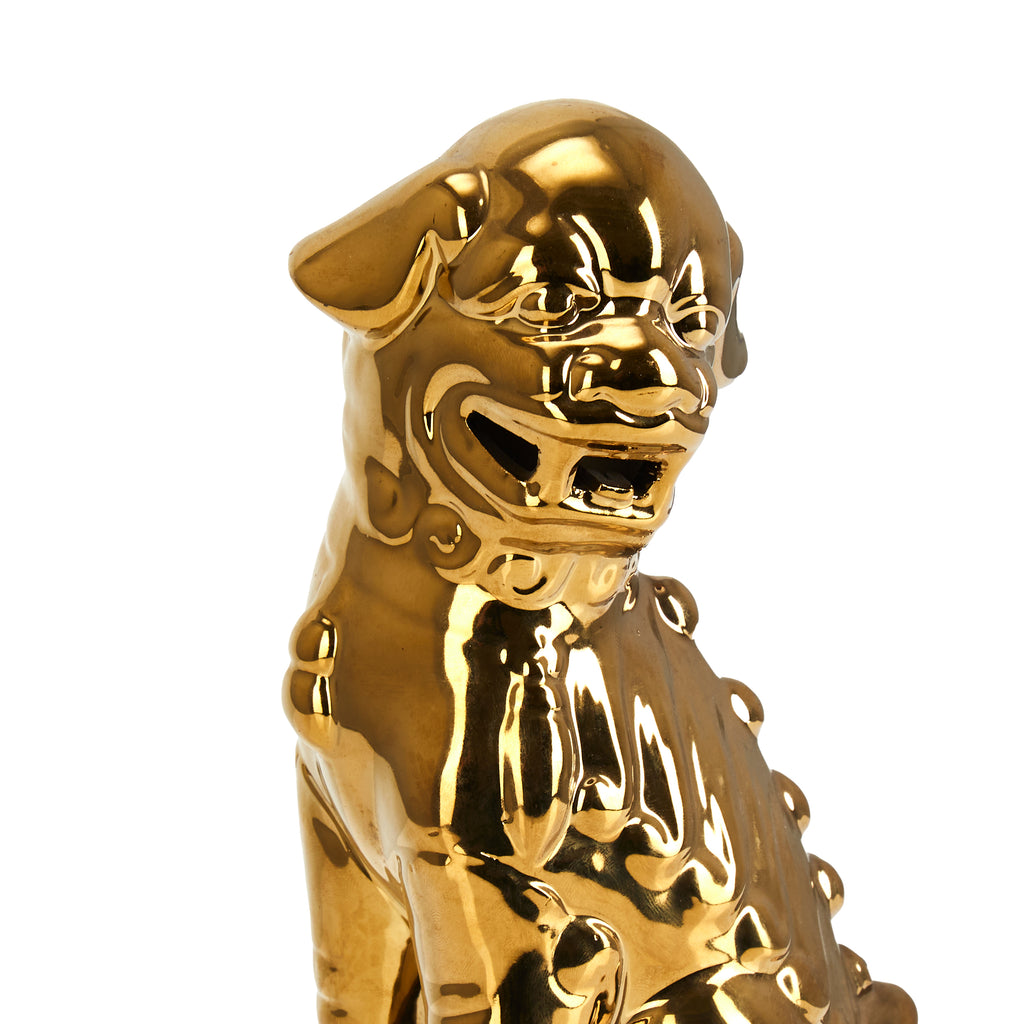 Gold Ceramic Foo Dog Statue