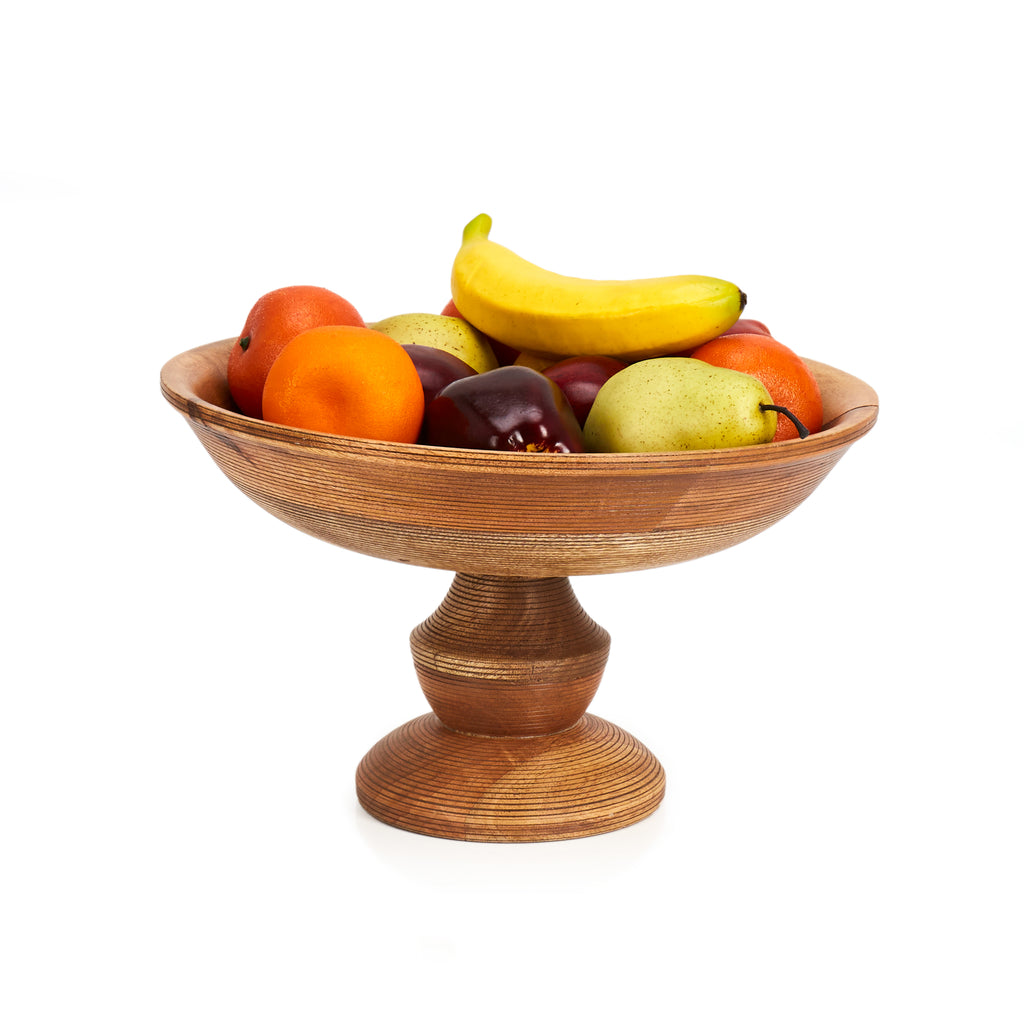 Light Wood Standing Fruit Bowl