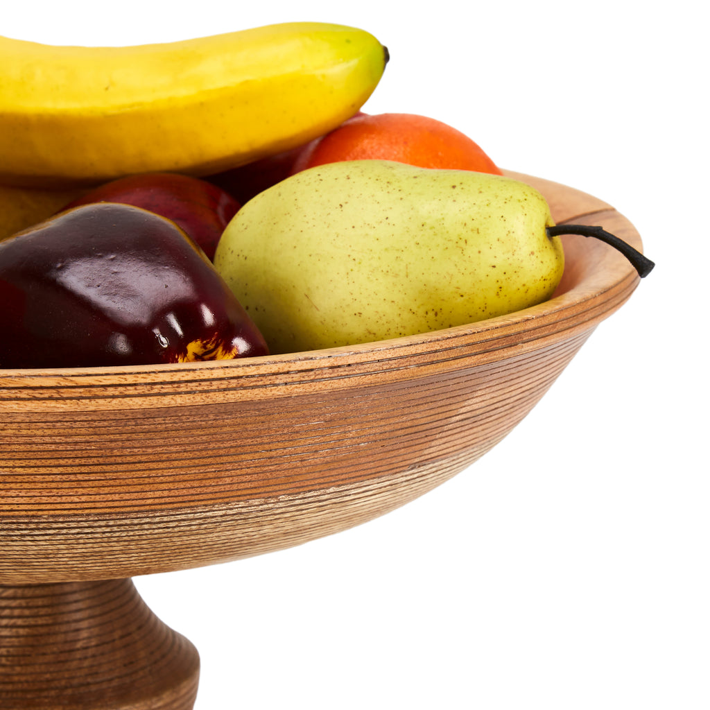Light Wood Standing Fruit Bowl