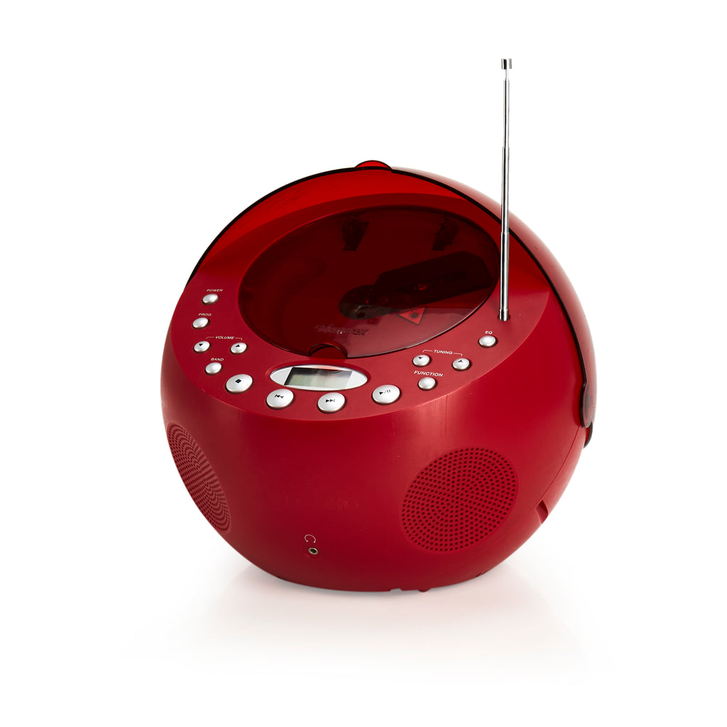 Red Memorex Radio and CD Player