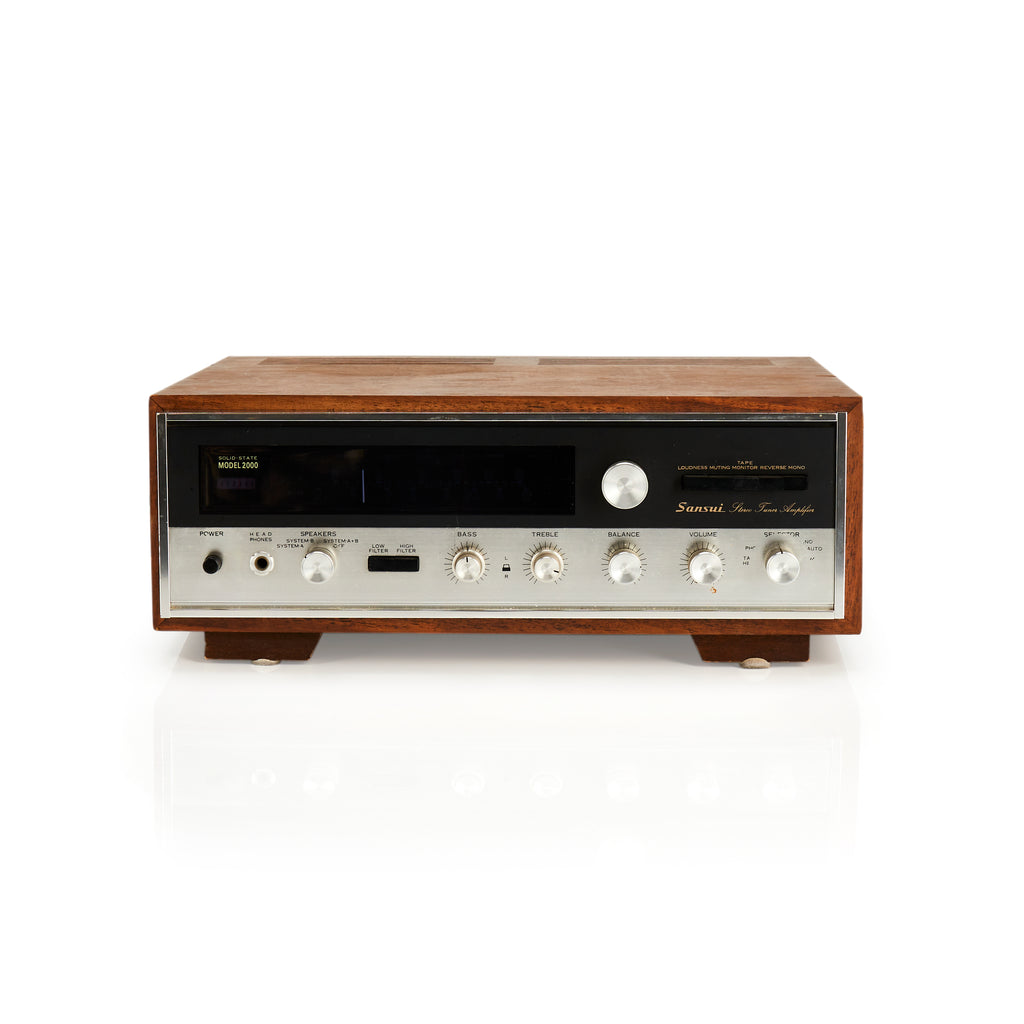 Brown Wooden Sansui Solid State Model 2000 Stereo Receiver